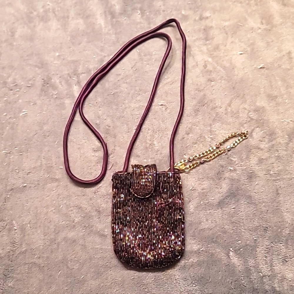 0459. Vintage Liz Claiborne ~ Crossbody Or Handle ~ Beautifully Beaded Purse ~